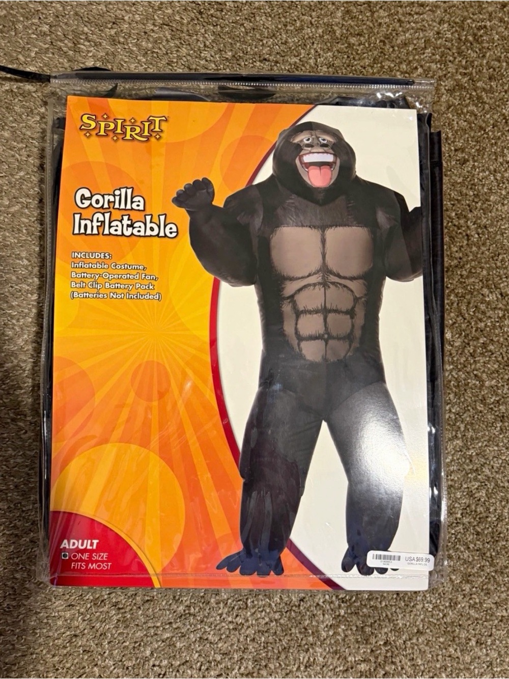 Spirit Gorilla Inflatable Costume - Black